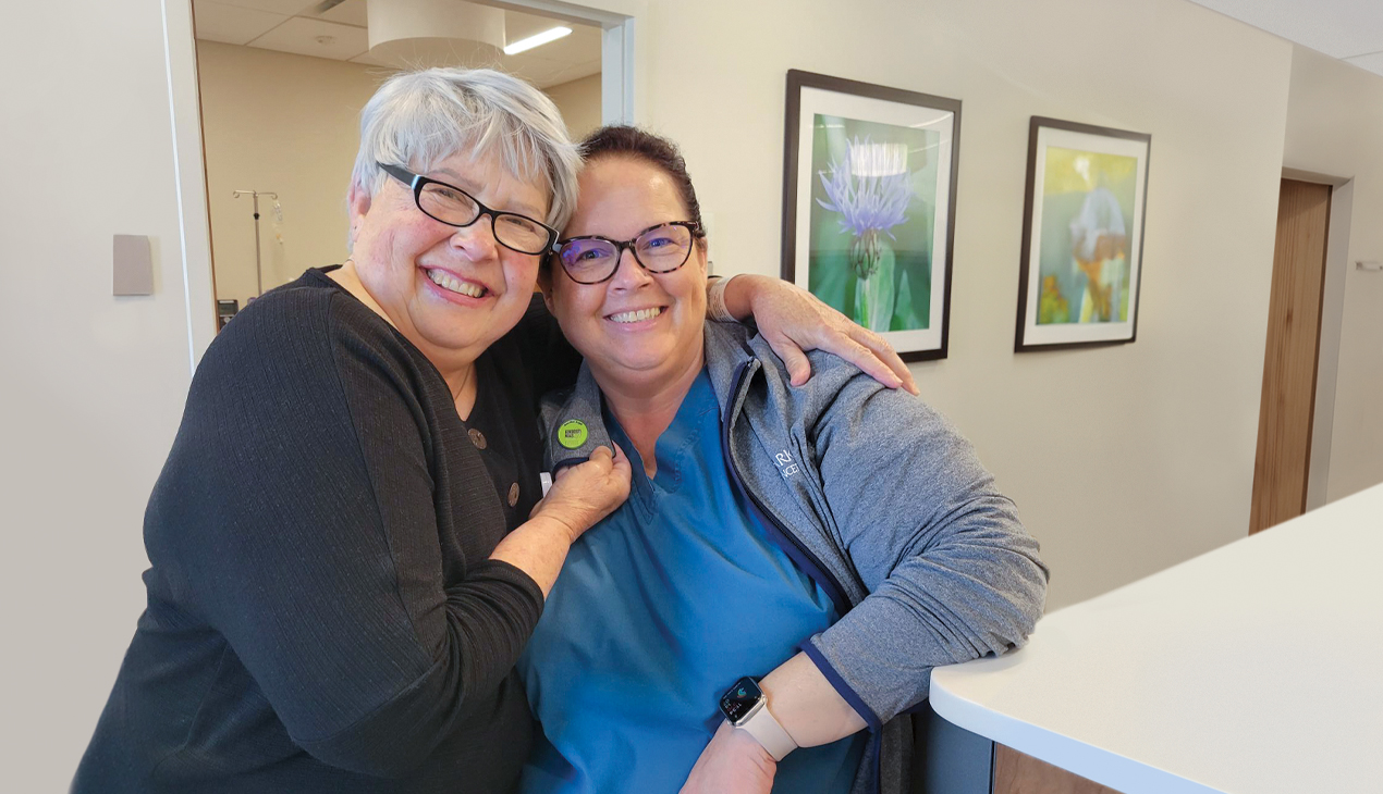 Provider and patient hug