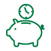clock going into bank icon